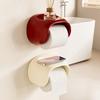 Storage Rack No Punching Bathroom Roll Holder Waterproof Wall Mounted Toilet Tissue Box Vintage Plastic Roll Paper Tube Restroom