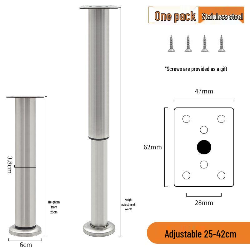 Adjustable Telescopic Furniture Legs: Cabinet, TV Stand, Bed, and Sofa Support Feet
