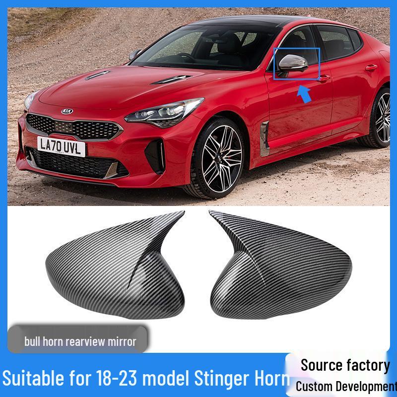 

Kia Stinger Bull Horn Rearview Mirror Covers (2018-2023 Models) High Gloss Black