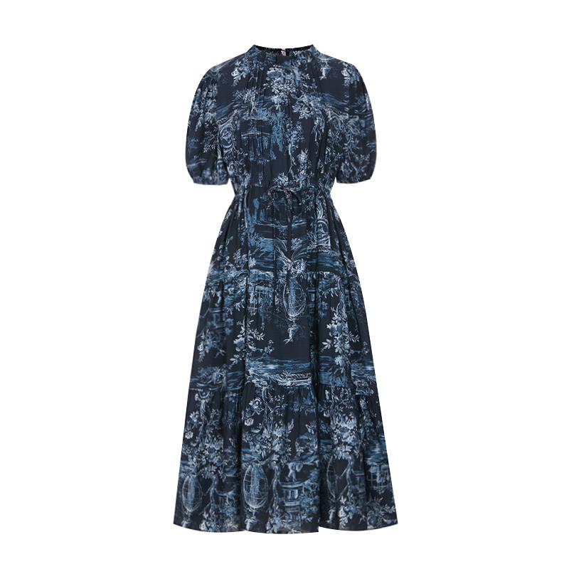 TVIEW Puff Banding String Flower Dress_V6B-Cop039