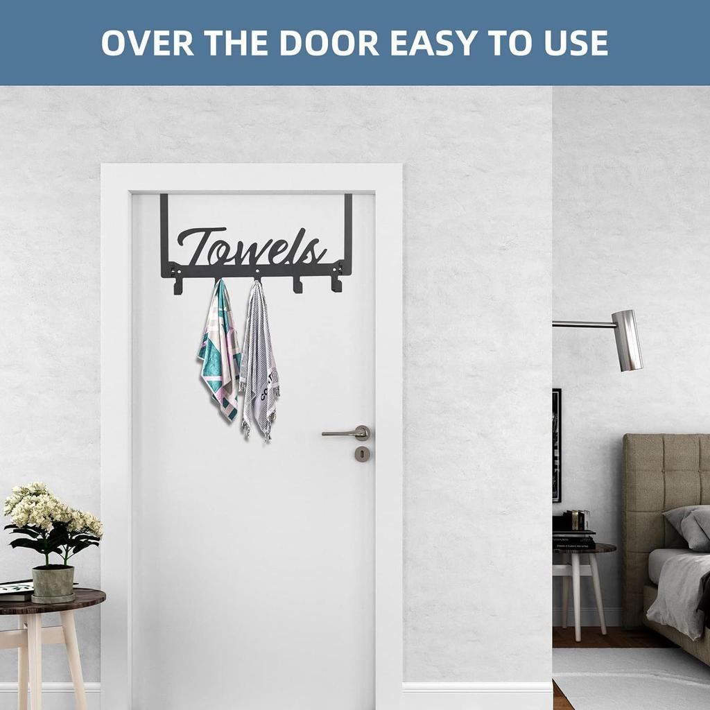 Wall-mounted Bathroom Towel Rack, Kitchen Hooks, Creative Letter Hooks, Wardrobe Metal Hooks