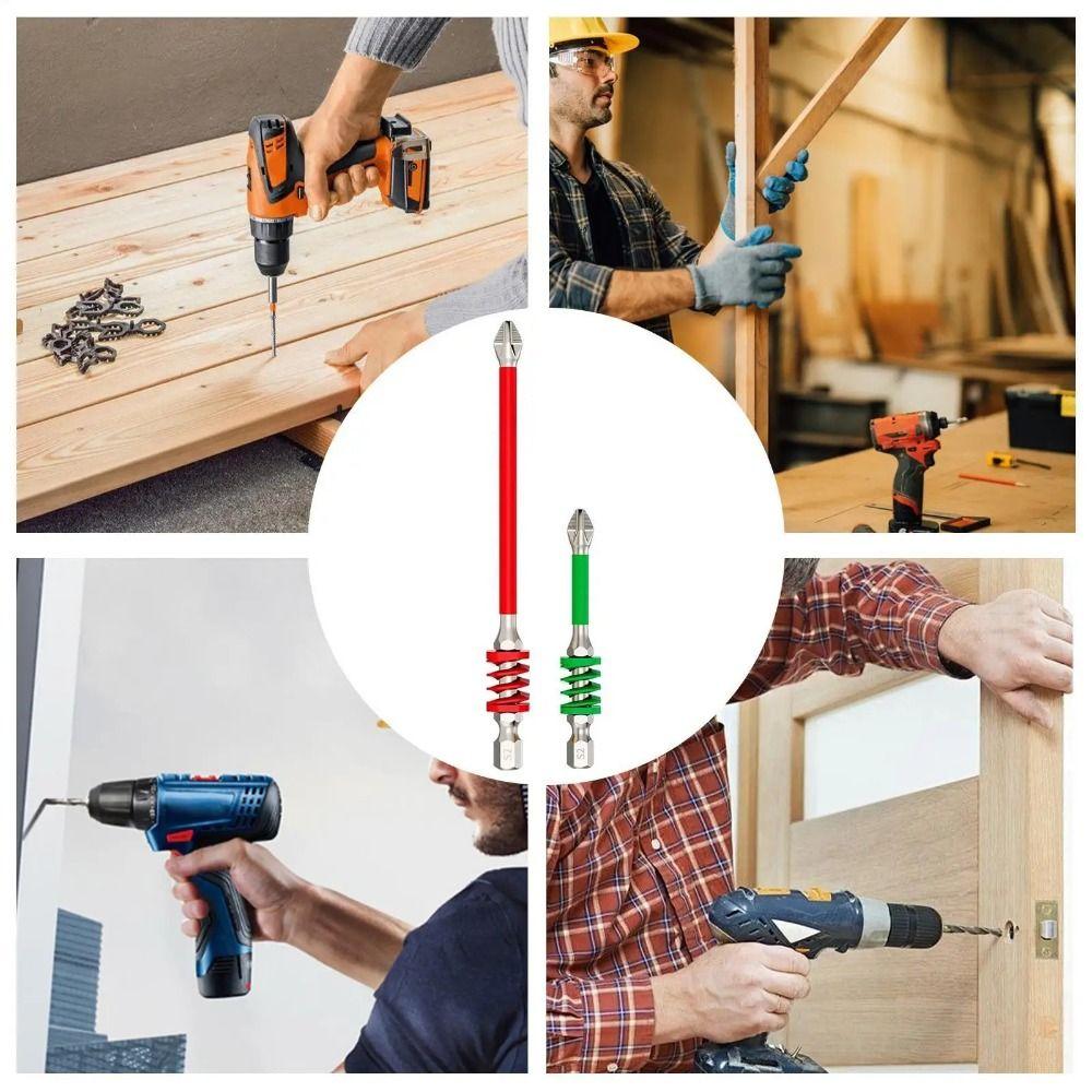 65/70/90/150 Mm Screwdriver Drill Bits With Spring Impact Batch Head  Power Hand Tools