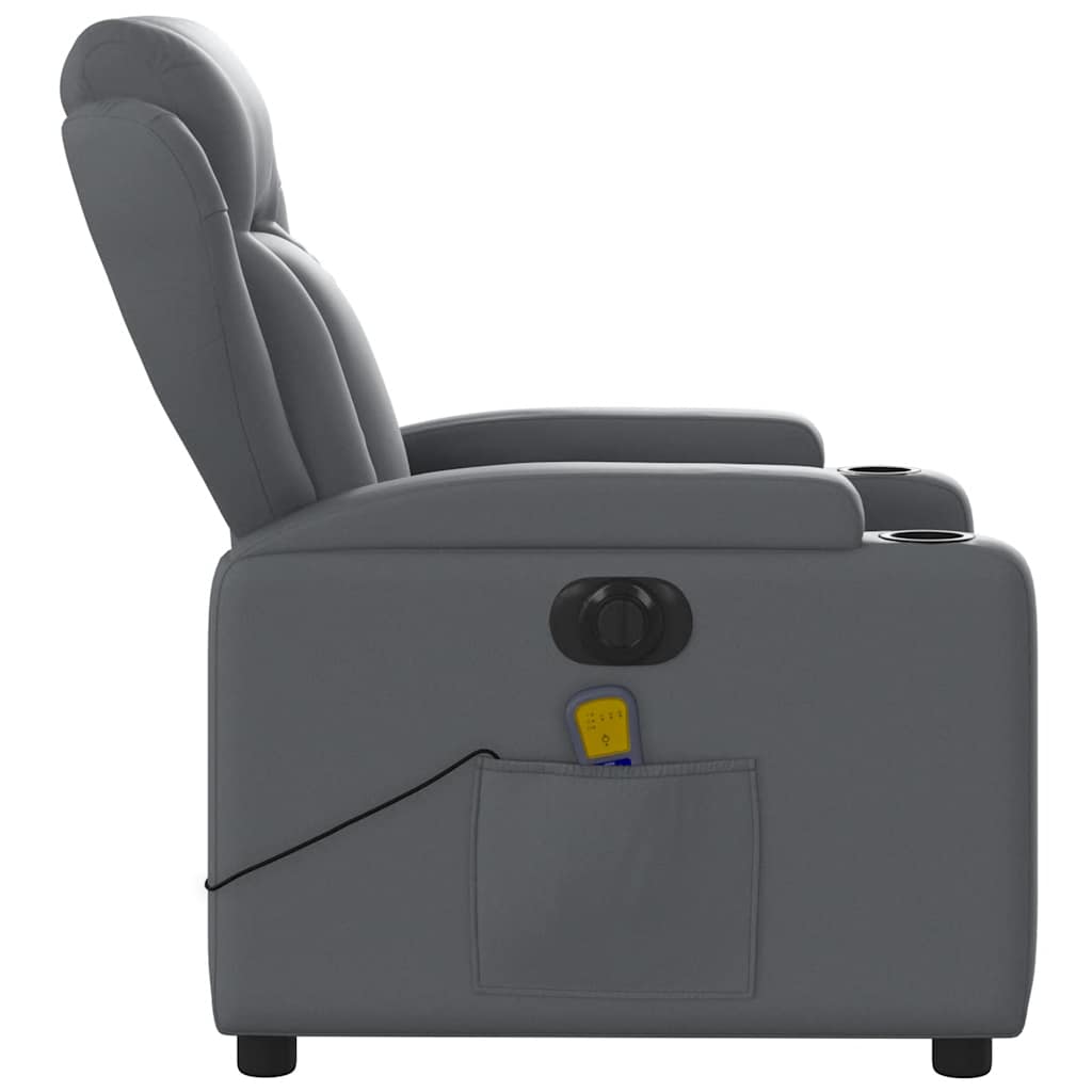 Electric Massage Chair Grey Artificial Leather