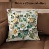 2D Vintage Floral Embossed Print Throw Pillow Covers Pattern Cushion Cover Suitable For Sofa Bedroom Car Pillow Cover