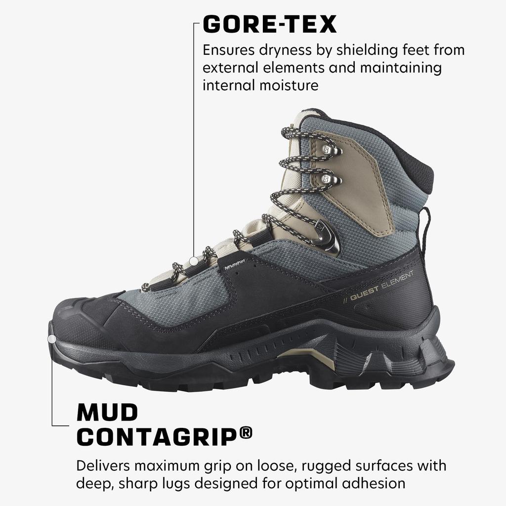 SALOMON Boty QUEST ELEMENT WOMEN Element L41457400 cm Turistika/Trekking GORE-TEX (Quest Gore-Tex) 25.5 Ebenová/R-Den/S-Počasí