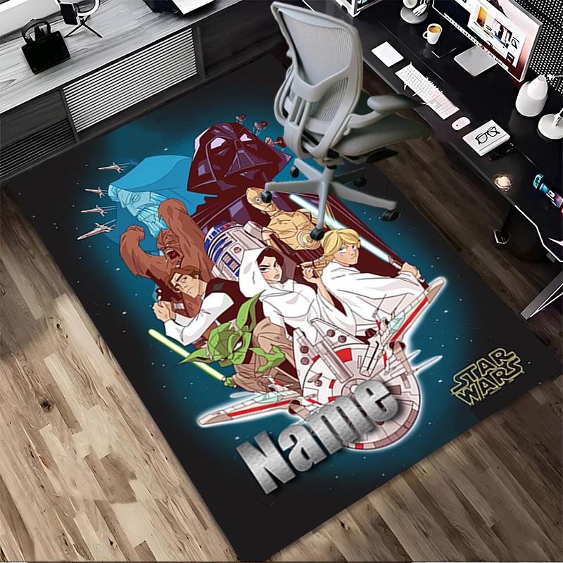 Personalized Name Darth Vader Lightsaber Living Room Non-Slip Area Rug Soft Carpet for Bedroom Kids Playroom Sofa Office Home Decor Doormat