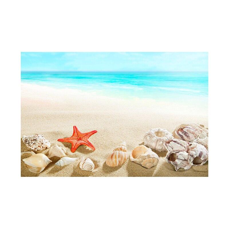 Summer Beach Photography Backdrop Seaside Beach Sand Starfish Shell Baby Birthday Holiday Party Background Photo Studio