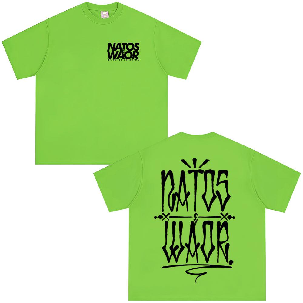 Rapper NATOS WAOR Tour 2025 T Shirts Men Women Vintage Hip Hop T-shirts Cotton Casual Oversized Short Sleeve T-shirt Streetwear