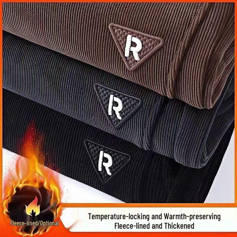 Men's Trendy Fleece-Lined Corduroy Sweatpants: Winter Warmth & Versatile Style