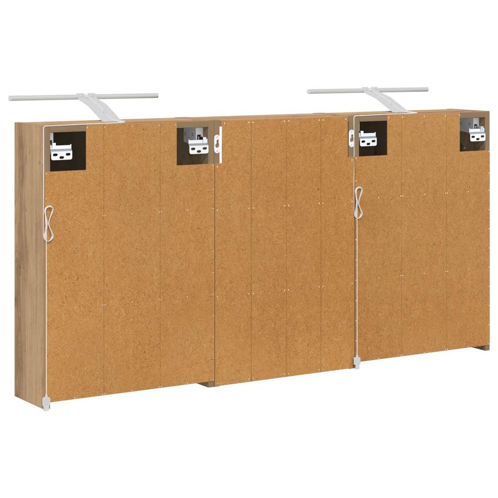 Bathroom Cabinet Set 3 Pcs 126 X 16 X 62.5 Cm Engineered Wood