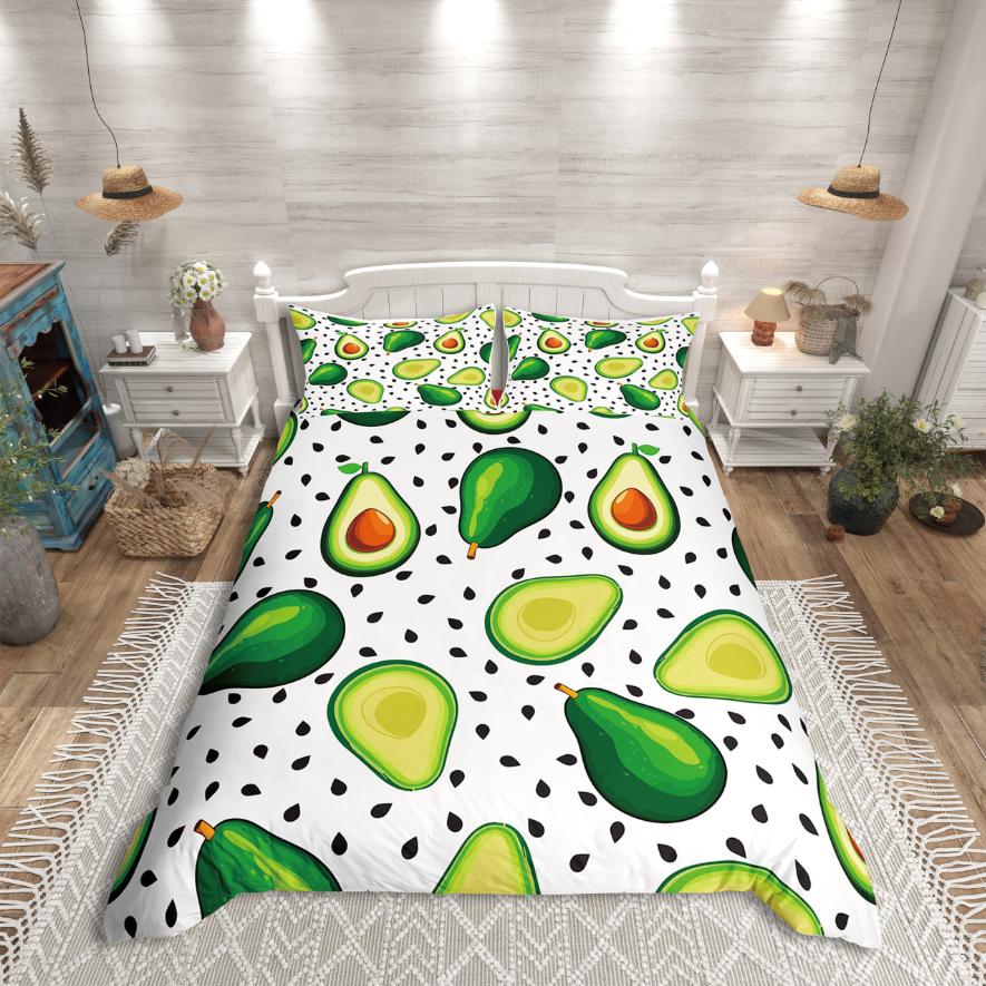 Homewish Cartoon Strawberry Duvet Cover SetGroovy Flower Daisy For Kids Bedding SetFloral Fruit Decor