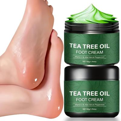 2-pack Tea Tree Oil Dry Crack Care Cream - Anti-crack Moisturizing, Highly Effective Moisturizing Light Beige, Suitable for Hands and Insteps