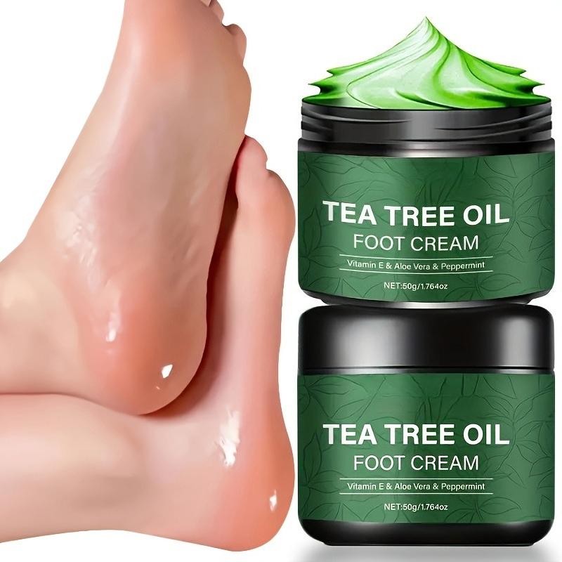 

2-pack Tea Tree Oil Dry Crack Care Cream - Anti-crack Moisturizing, Highly Effective Moisturizing Light Beige, Suitable for Hands and Insteps 2