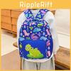 Adorable Cartoon Hard Shell Backpack For Kids With Trendy Dinosaur Design In Blue And Black