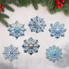 12 Creative Blue Snowflake-themed Home Decoration Christmas Tree Party Wooden Decorative Cabinet Pendants