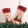Christmas Decoration Supplies Red And Black Plaid Car Christmas Tree Christmas Socks Gift Bag Candy Socks Gift Bag