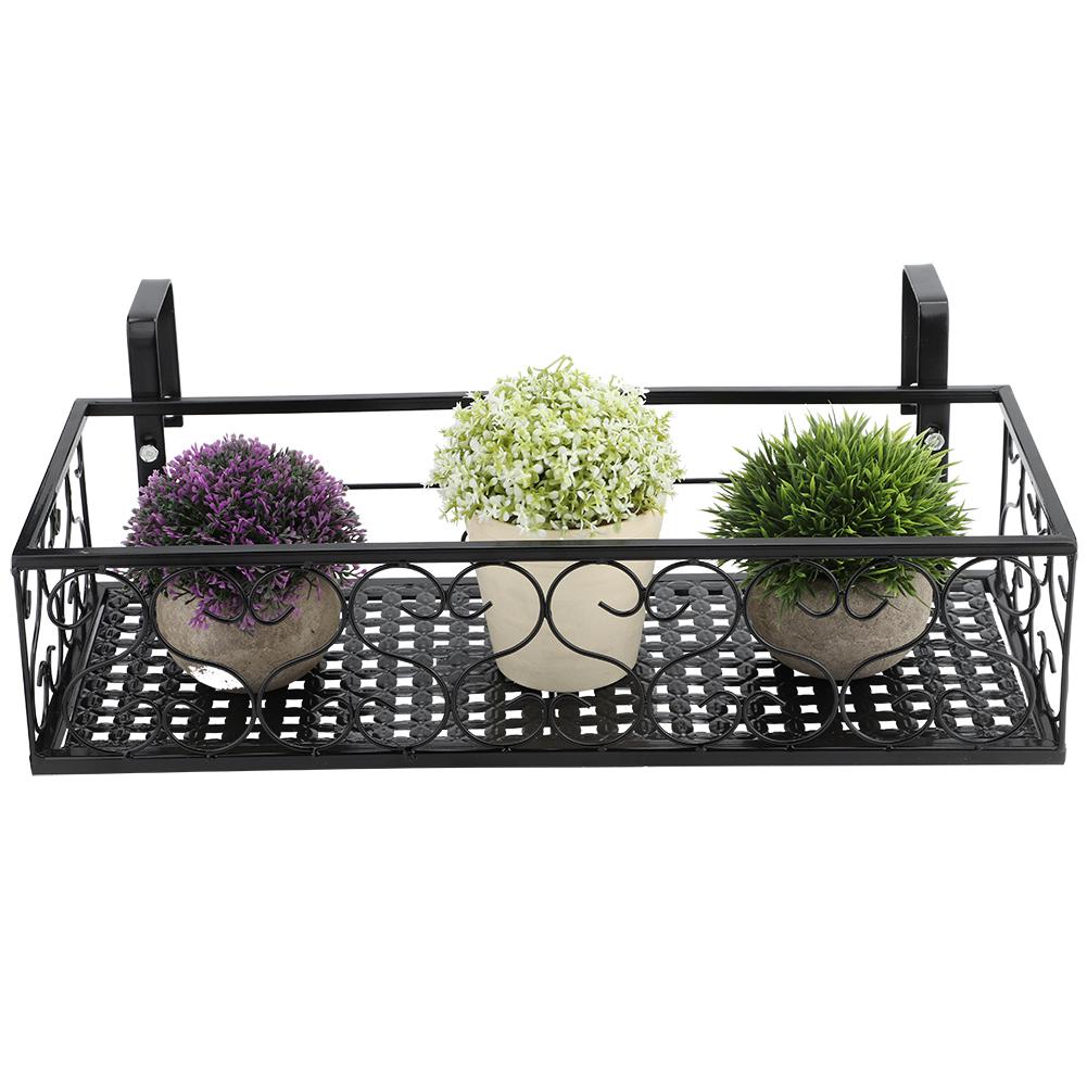 Iron Balcony Hanging Flower Rack Pot Stand with Strong Bearing Capacity,  and  -lasting for Yard Fence, Balcony Garden, Balcony Railing