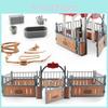 Plastic Farmyard Charming Decor Set Realistic Saddle Barn Pavilion Models Fence