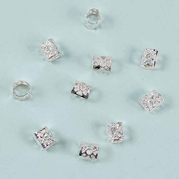 Set of 60 Butterfly Hair Rings, Heart Shape, Gold and Silver, for Braiding, Kids Hair Clips, Hair Tips, Hair Beads, Hair Ornaments, Makeovers, Flashy