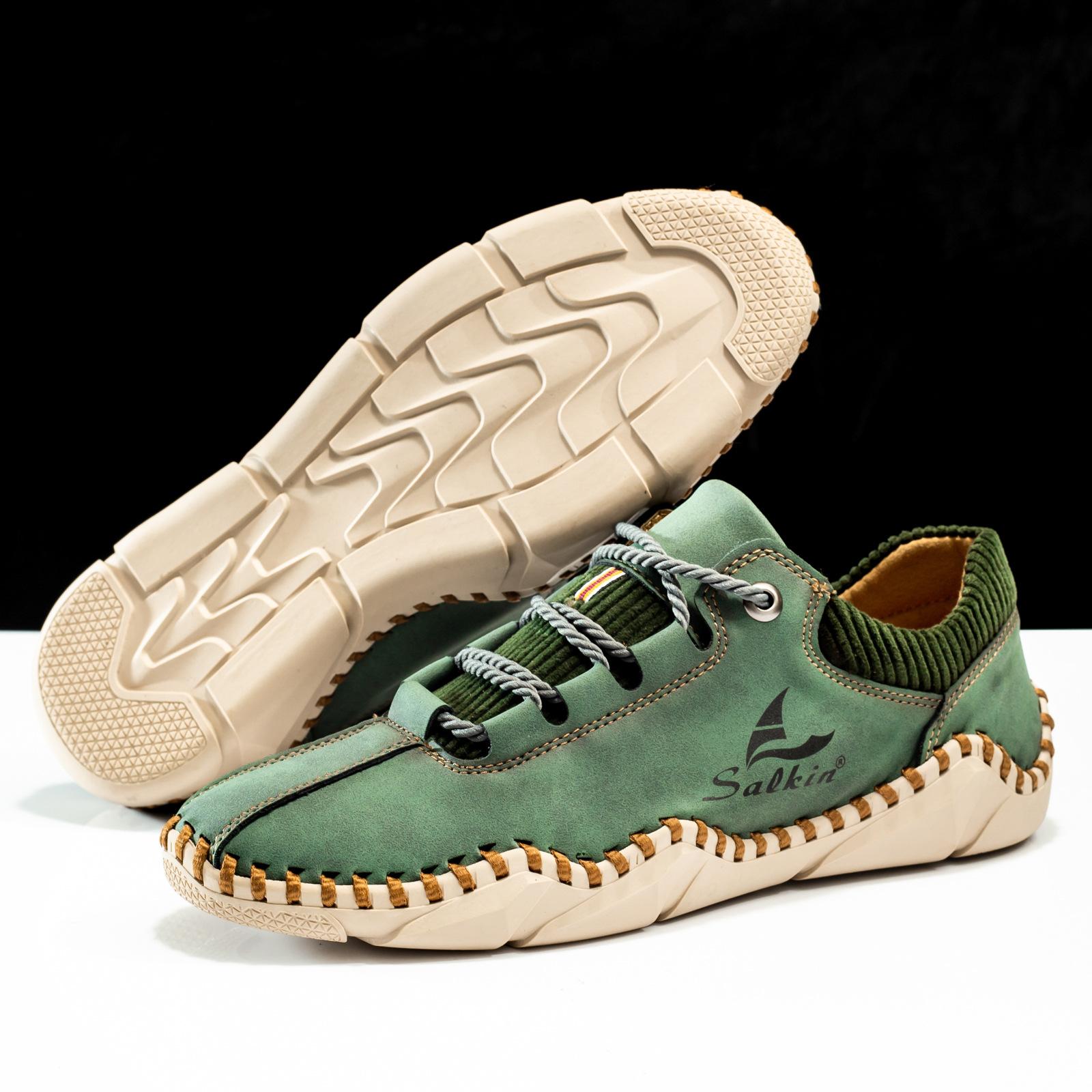 

Popular men s casual fashion socks large size Doudou shoes foreign trade handmade casual shoes 48 зелений