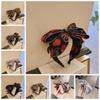 Creative Bownot Wide Hair Hoop Headwear Floral Printed Hairband Three-layer Bow Headband  for Gifts