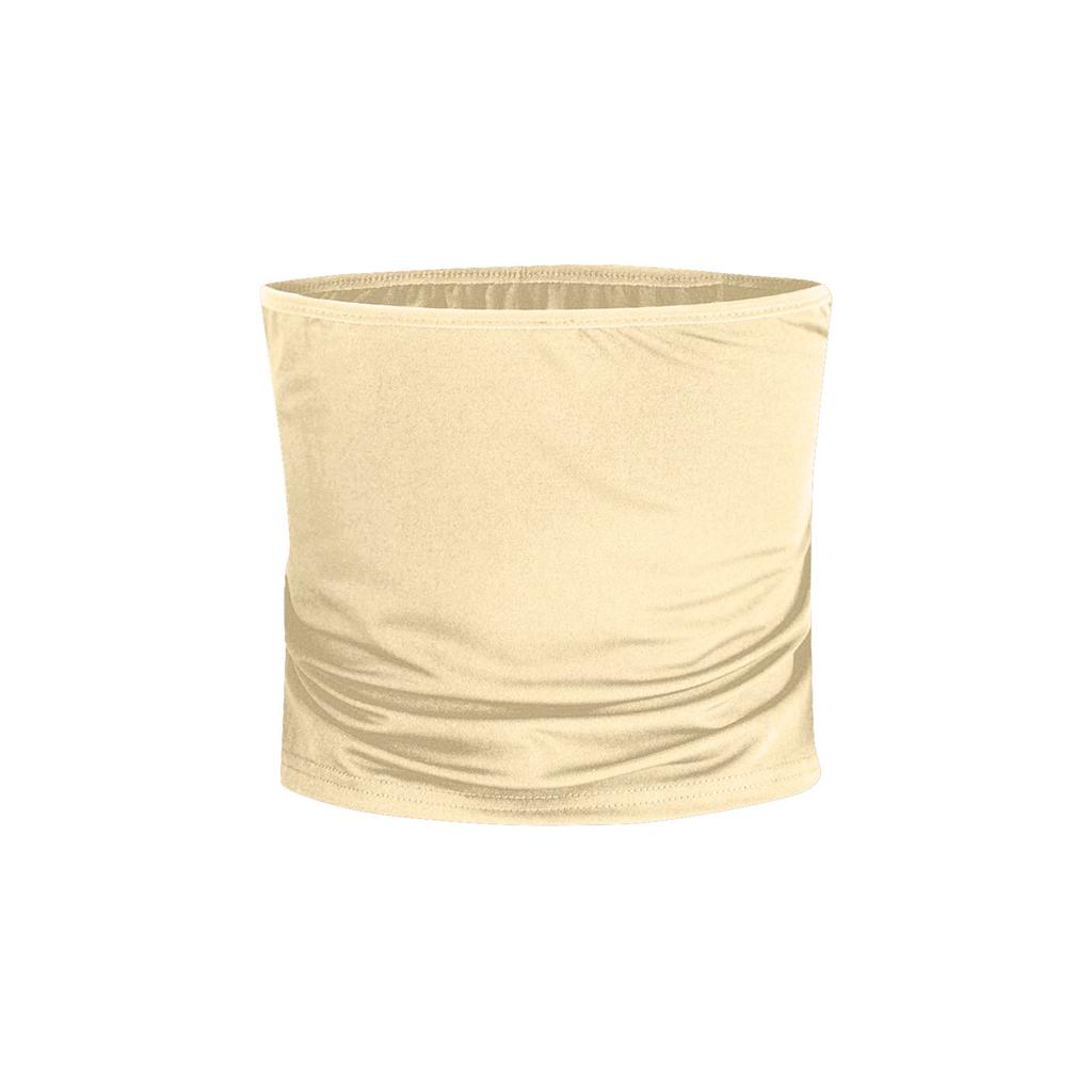 Ärmelloses Bandeau-Top für Damen, einfarbig, trägerloses Bauchnabel-Top, Basic, rückenfreies Bandeau, süßer Sommer