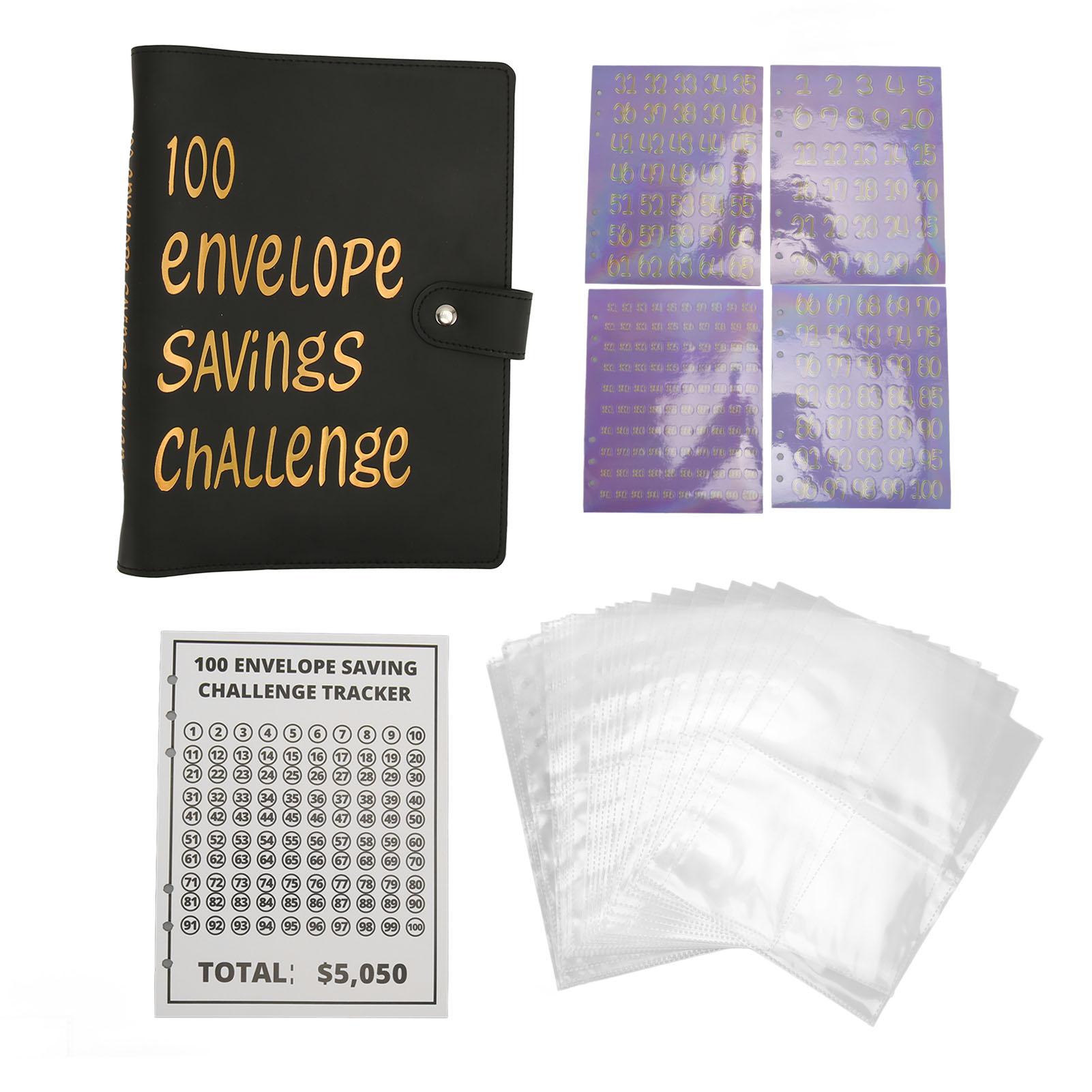 

Экономия денег Водонепроницаемый PU кожаный бюджетный конверт формата А5 с 100 денежными конвертами для детей и взрослых Black