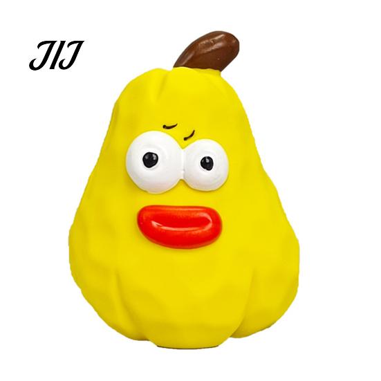 Safe Dog Toy for Chewing Squeaky Pear Toy, Latex Chew Small Medium Toys Interactive Fetch Teeth Cleaning Aggressive Chewers Soft Rubber Puppy