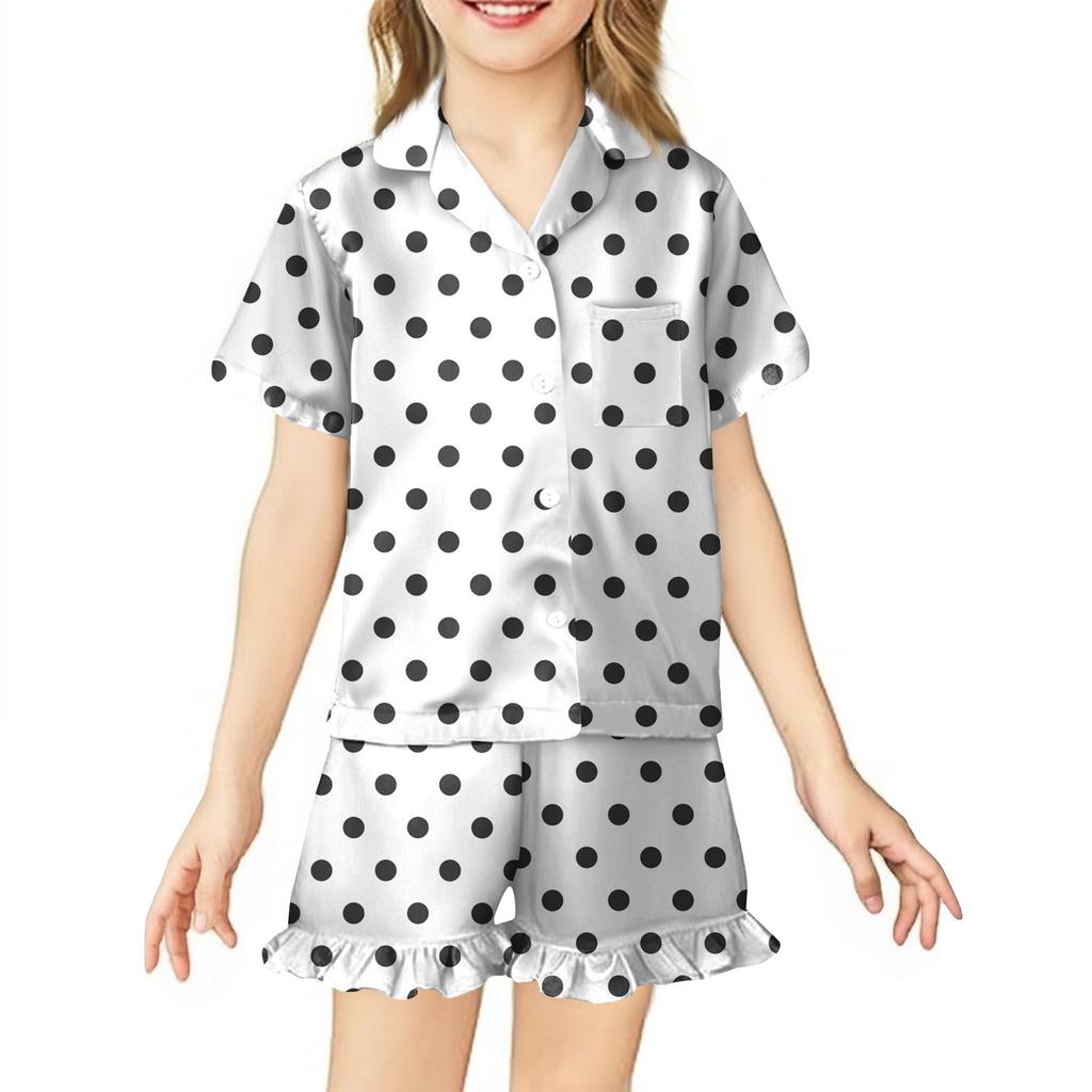 Children's Home Clothes Pajamas Set Short-sleeved Top Shorts Two-piece Set Outer Wear Play Cardigan Clothes