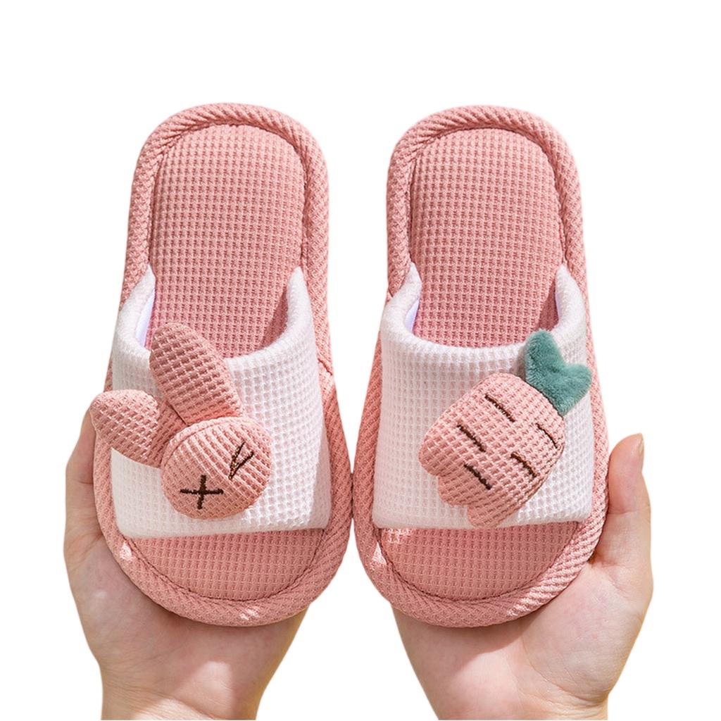 Children's Summer Home Silent Carrot Cartoon Cotton And Hemp Slippers