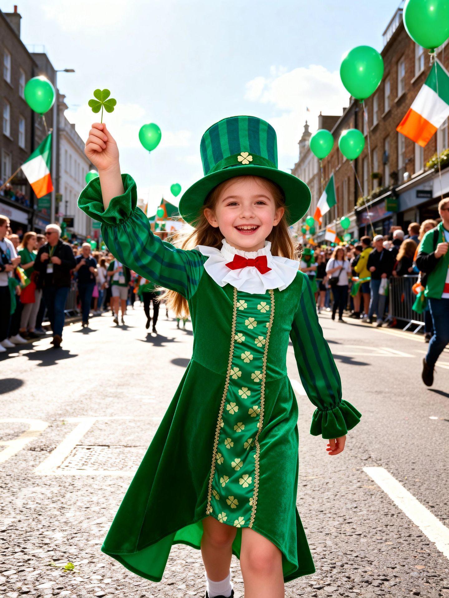 Irish Girl Stage Performance Role-playing Costume, Children s St. Patrick s Day Ethnic Cosplay Costume 110