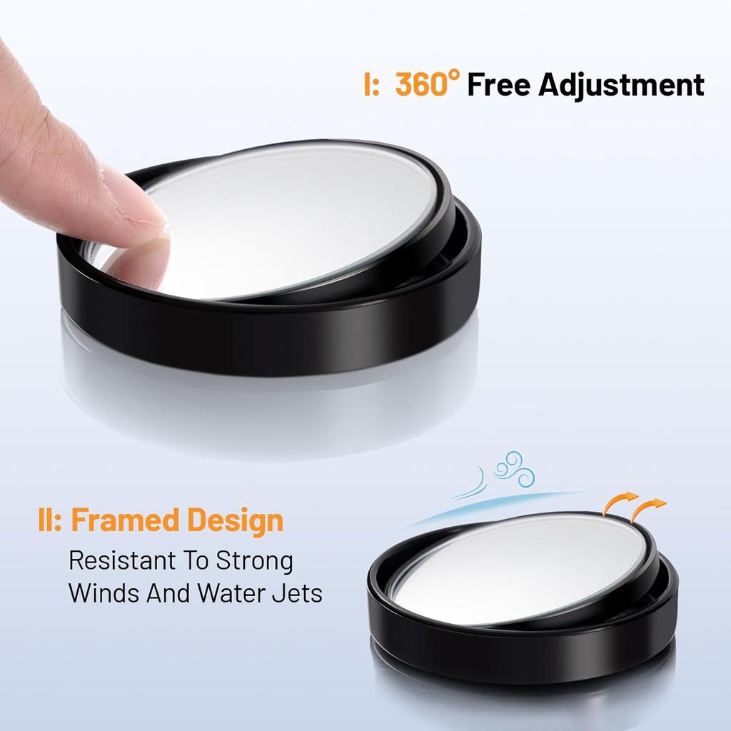 Blind Spot Mirror,2" Round HD Glass 360°Wide Angle Adjustable Blindspot Mirror,2pcs Convex Car Side Mirror for Cars SUV and Trucks