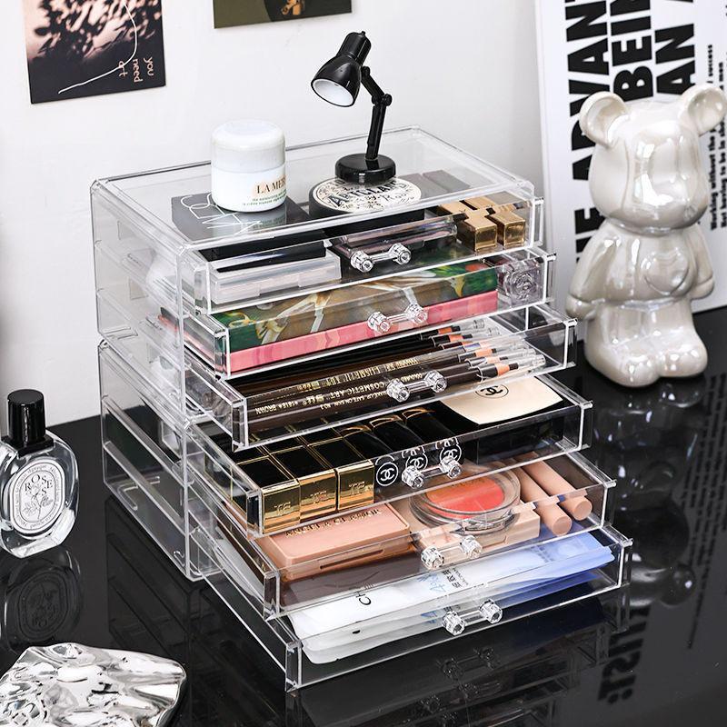 Clear Acrylic Skincare and Nail Polish Desktop Drawer Organizer