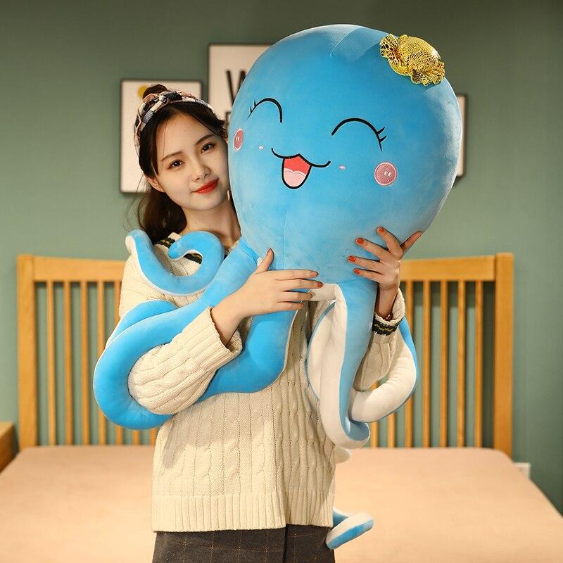 Lovely Octopus Plush Toys Cartoon Squid Pillow Toys Stuffed Soft Animal Sleep Cushion for Baby Kids Birthday Gifts