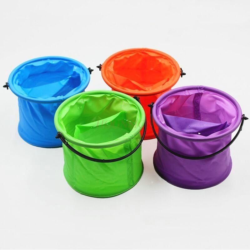 1Pcs Fish Bucket Live Fish Bucket Fish Bucket You Carry A Children'S Water Bucket Fold A Circular Small Fish Plastic Bucket