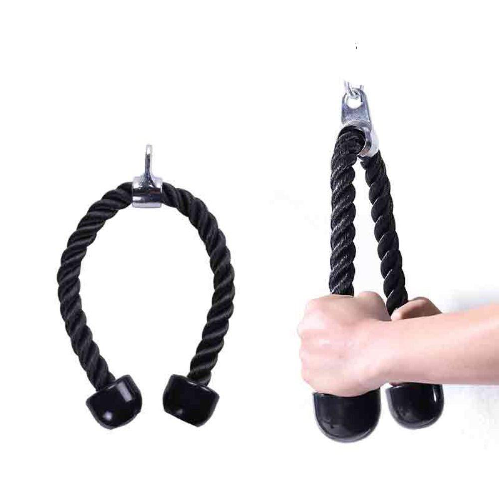 70/90cm Tricep Rope Pull Down Cable Coated Nylon Tricep Rope Cable  Fitness Workout