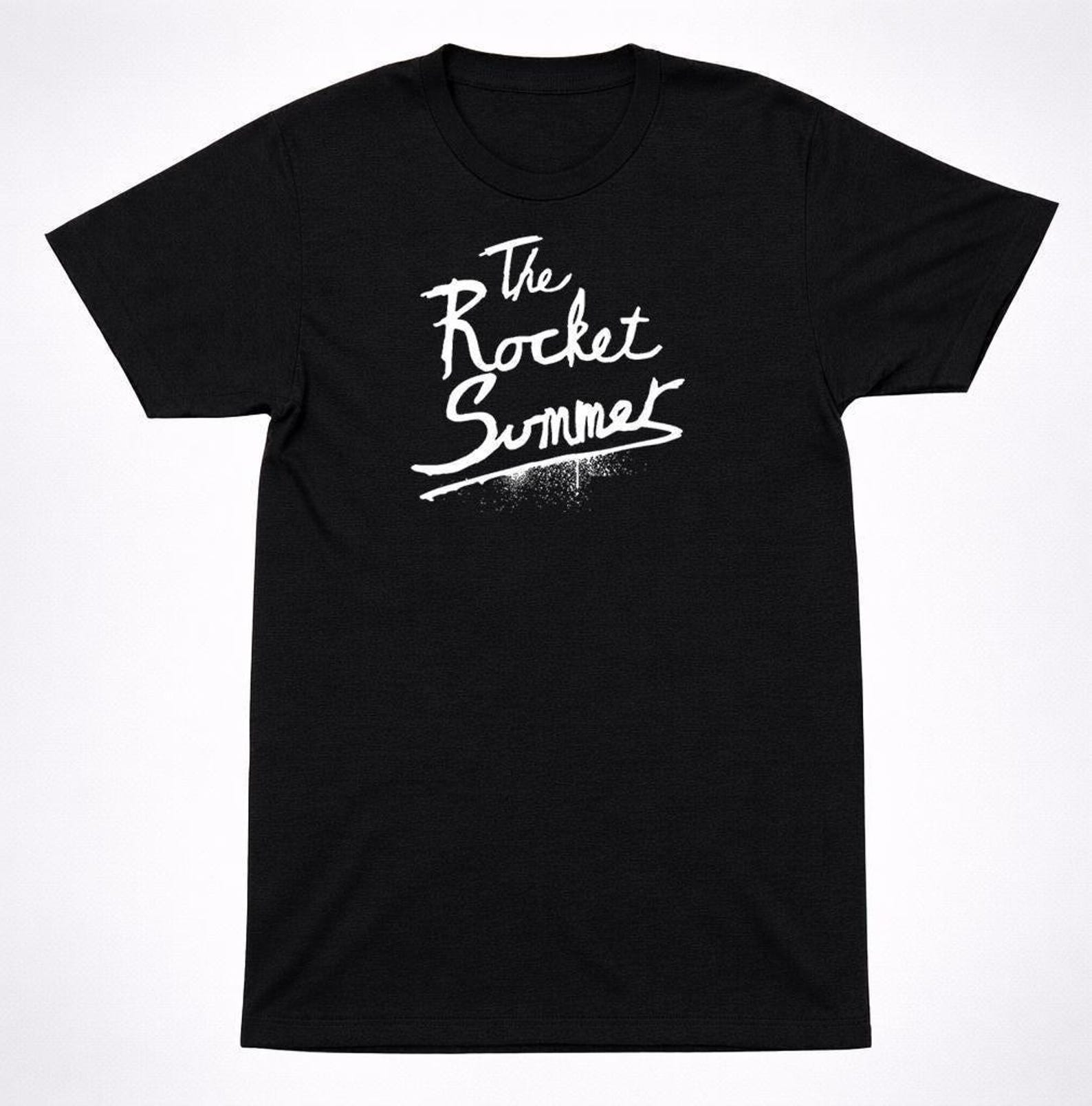 The Rocket Summer Logo T Shirt: Indie Pop Emo Band Apparel, Black with White Ink (Soft Cotton, Unisex Sizes S-XXL) 2XL