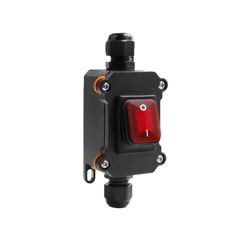 Waterproof Junction Box IP65 Outdoor KCD4 Rocker Switch Four Terminal Waterproof Case 30A High Current Flame Retardant Dual Cable Outlet