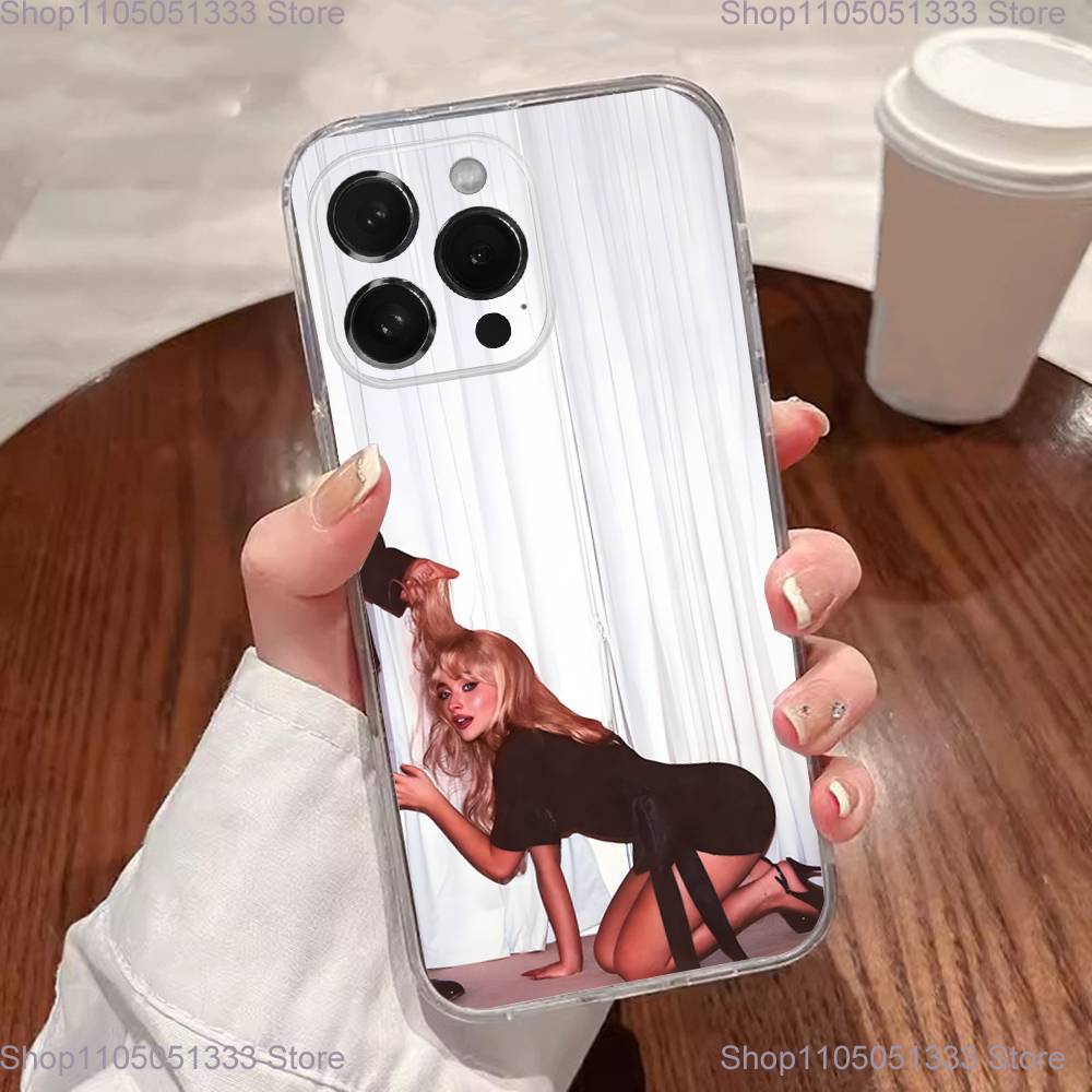 Singer S-Sabrina Pouzdro na telefon Pro iPhone 17,16,15,14,13,12,11 Plus,Pro,Max,XR,XS,Plus,E,SE4,Mini Průhledný kryt