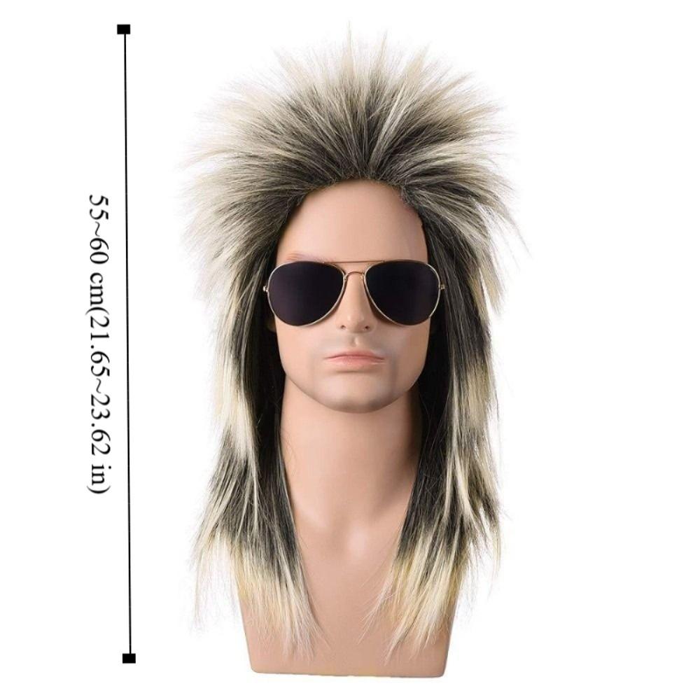 70s 80s Retro Cosplay Costume Wig Long Rocker Disco Wigs Punk Men Mullet Wigs Fancy Show