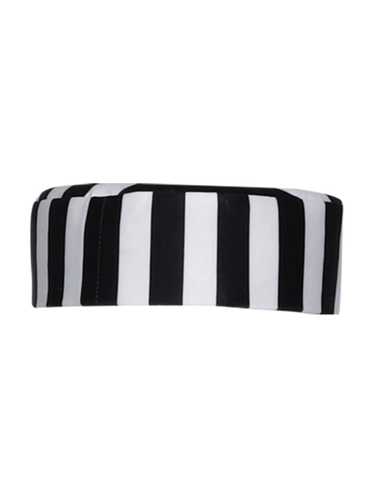 Girl Prisoner Costume 2Pcs Striped Puffy Dress Round Neck Cut Back Long Sleeve Ruffled Tutu Skirt Convict Cap