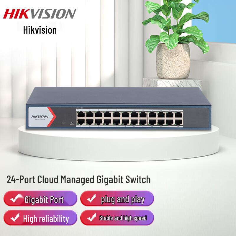 

Hikvision DS-3E1524-E 24-Port Cloud Managed Gigabit Ethernet Switch CN plug (adapter included)