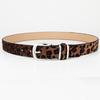 Niche Leisure Women's Leopard Print Belt Hot Girl Style Leopard Print Denim Pants with Artistic Retro Buckle Leather Belt