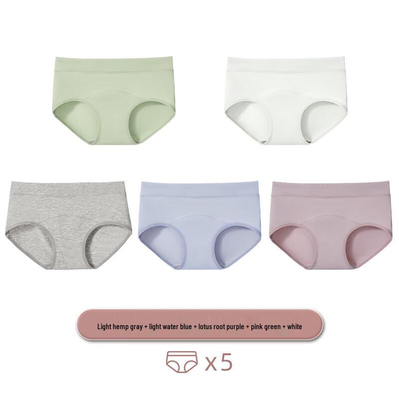 Yalu Women s Cotton Mid-Waist Briefs 5-Pack M
