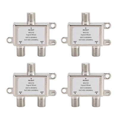 4PCS Coaxial Cable Splitter MX21D 5 To 2400MHz RG6 Compatible 2 Way TV Splitter for Satellite