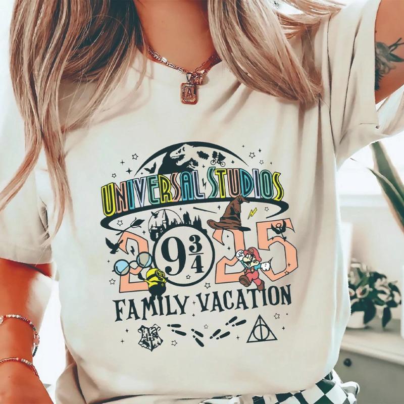 Summer New  Universal Studios short sleeved shirt Universal Studios Orlando Sweatshirt Women Y2K Fashion Casual T-shirt XL