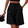 Women Casual Elastic Waist Wide Pants Summer New Shorts with Pockets
