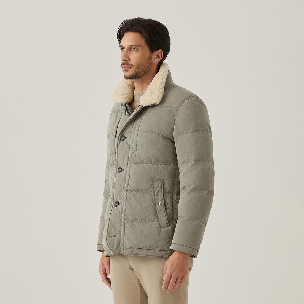 Ferraromilano Outer Quilted Waxed Sheepskin Archive Grey (Am0Eaj45234)