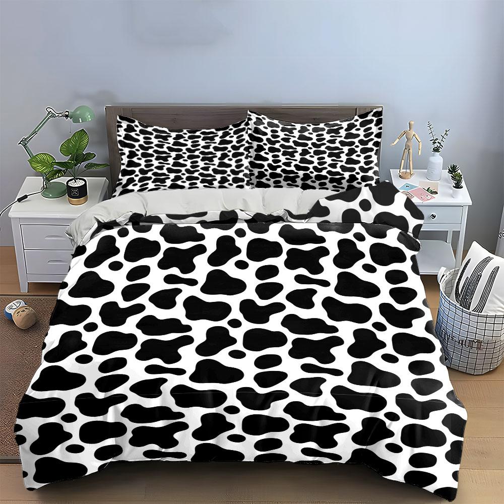 Cow Print Decorative Set - Home Soft Comfortable Duvet Cover Bedding Set Included 1*Duvet Cover & 2*Pillowcases, Gift
