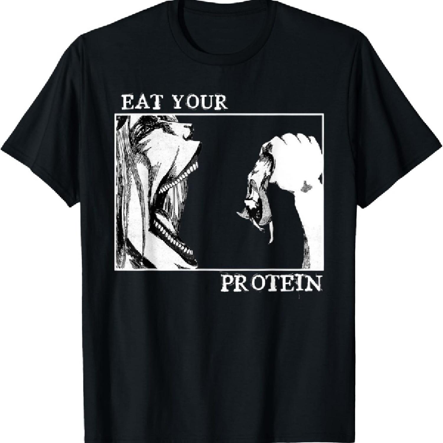 

Съешь свой протеин Смешная футболка для качка Титан Вер XXXXXL чёрный